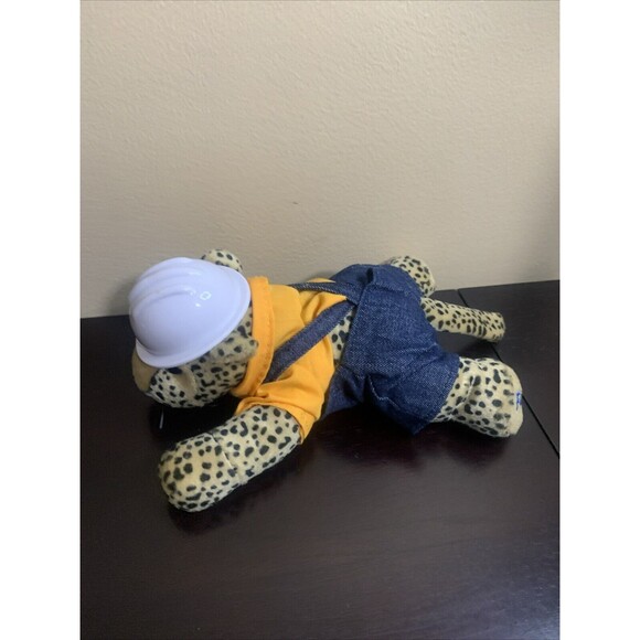 FAST Hard Hat Cheetah Leopard Plush Stuffed Animal Toy 8.25" Laying Flat - Picture 4 of 7